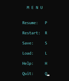 Main menu